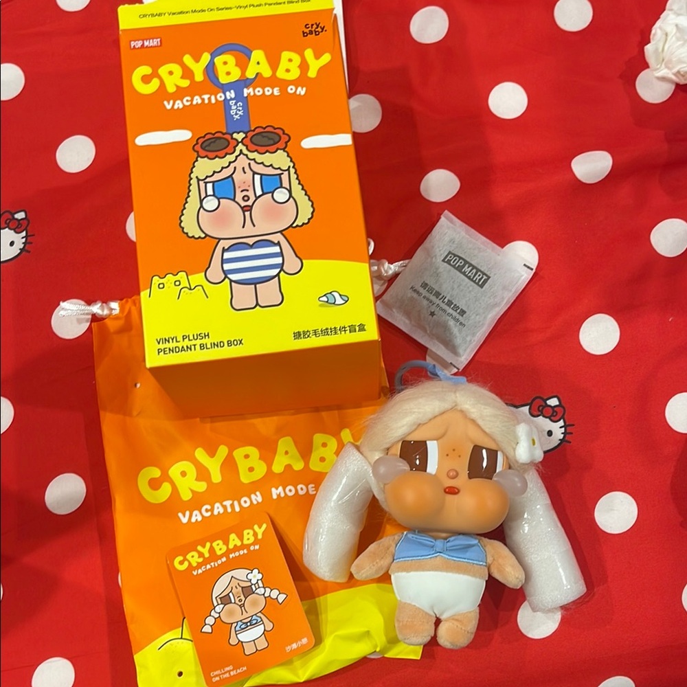 Crybaby Vacation Mode On Plush Toy - Orange and Blue